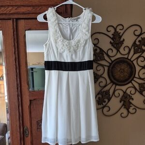 Charlotte Russe White Dress with Black Band